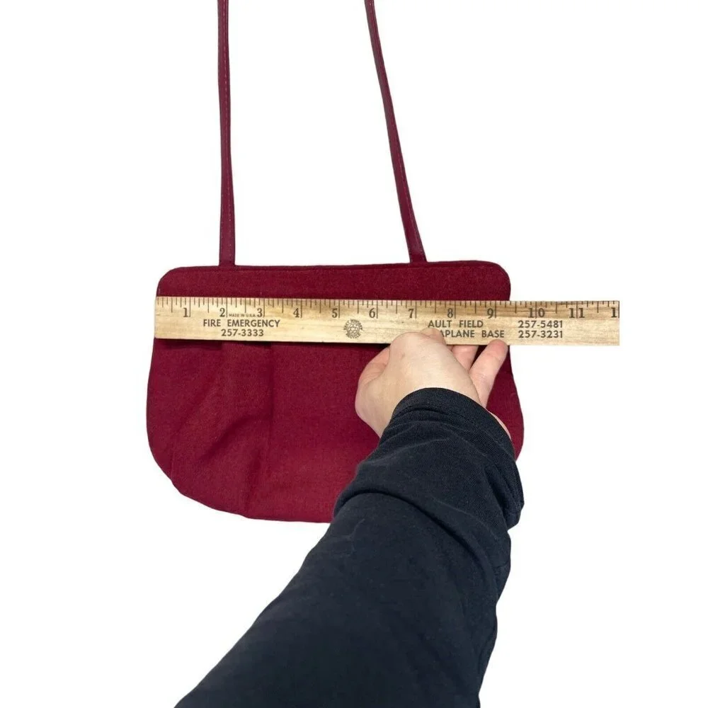 Vintage Margaret Smith Red‎ Wool Clutch Purse handbag